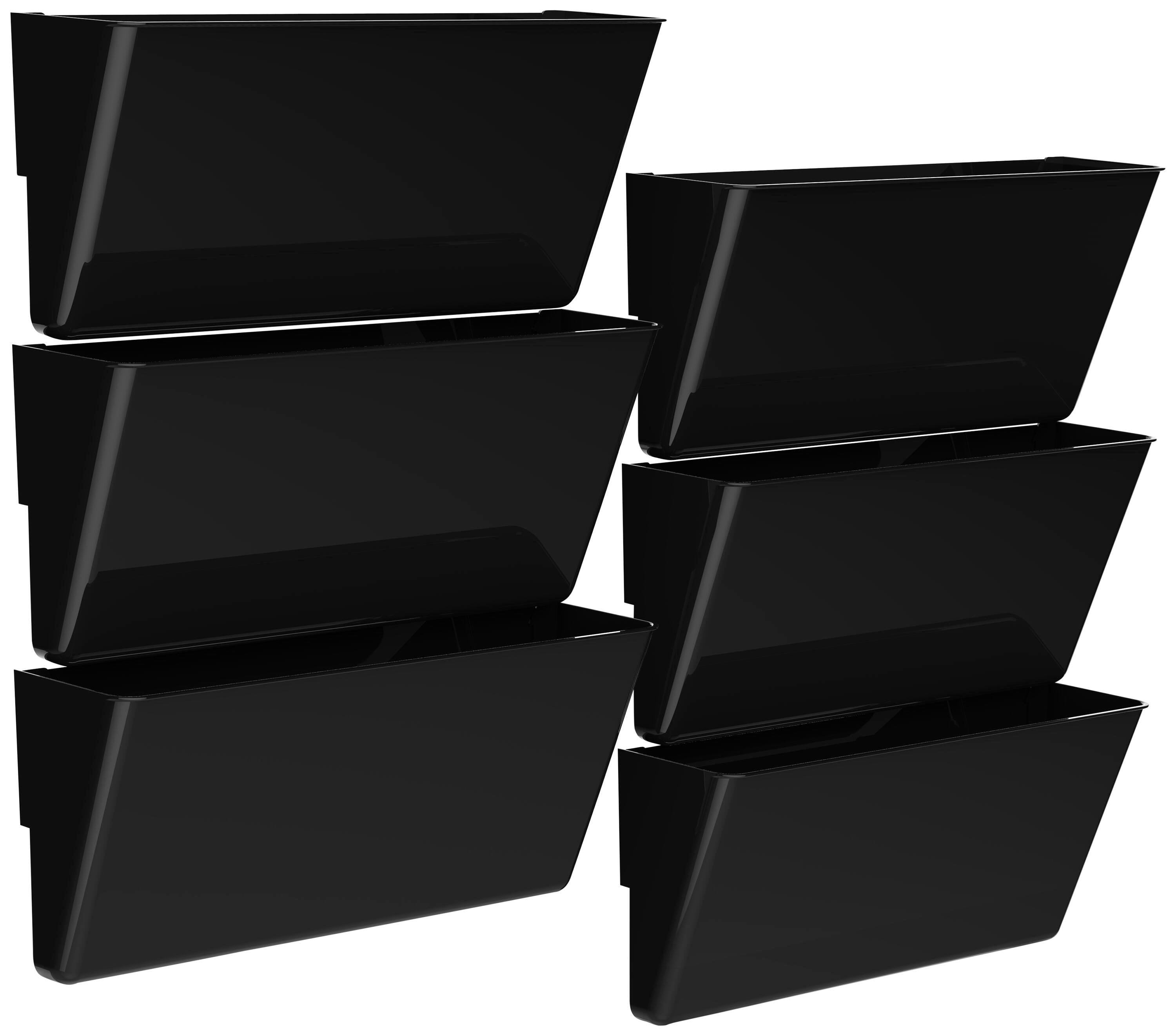 WALL POCKET STOREX MAGNETIC LEGAL BLACK PACK OF 6