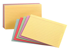INDEX CARDS OXFORD ASST RULED 4X6 IN PK OF 100