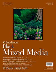 PAPER PAD MIXED MEDIA 11X14 IN BLACK 15 SHTS