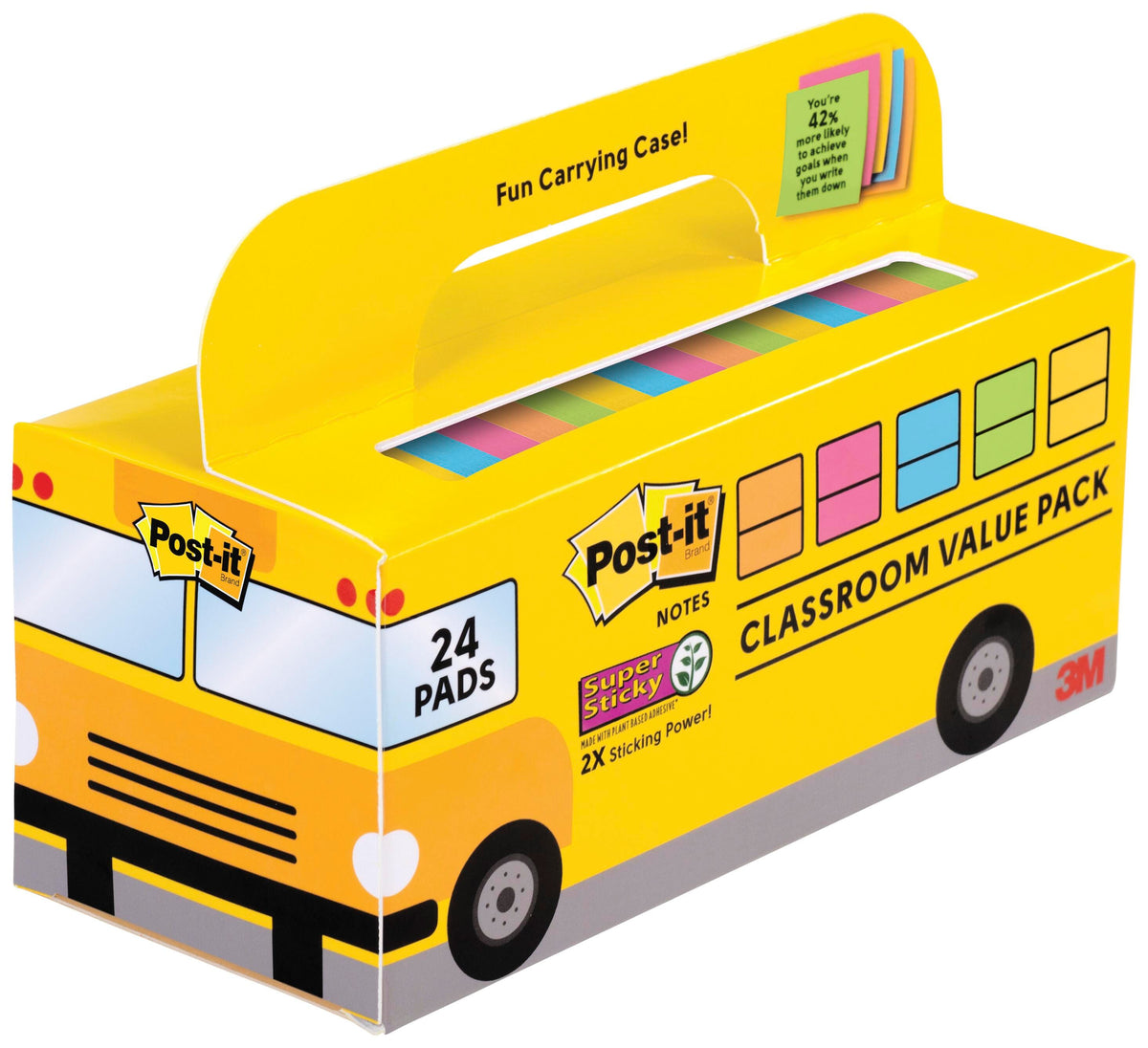 POST-IT NOTES BUS 3X3 PADS ASST PACK OF 24