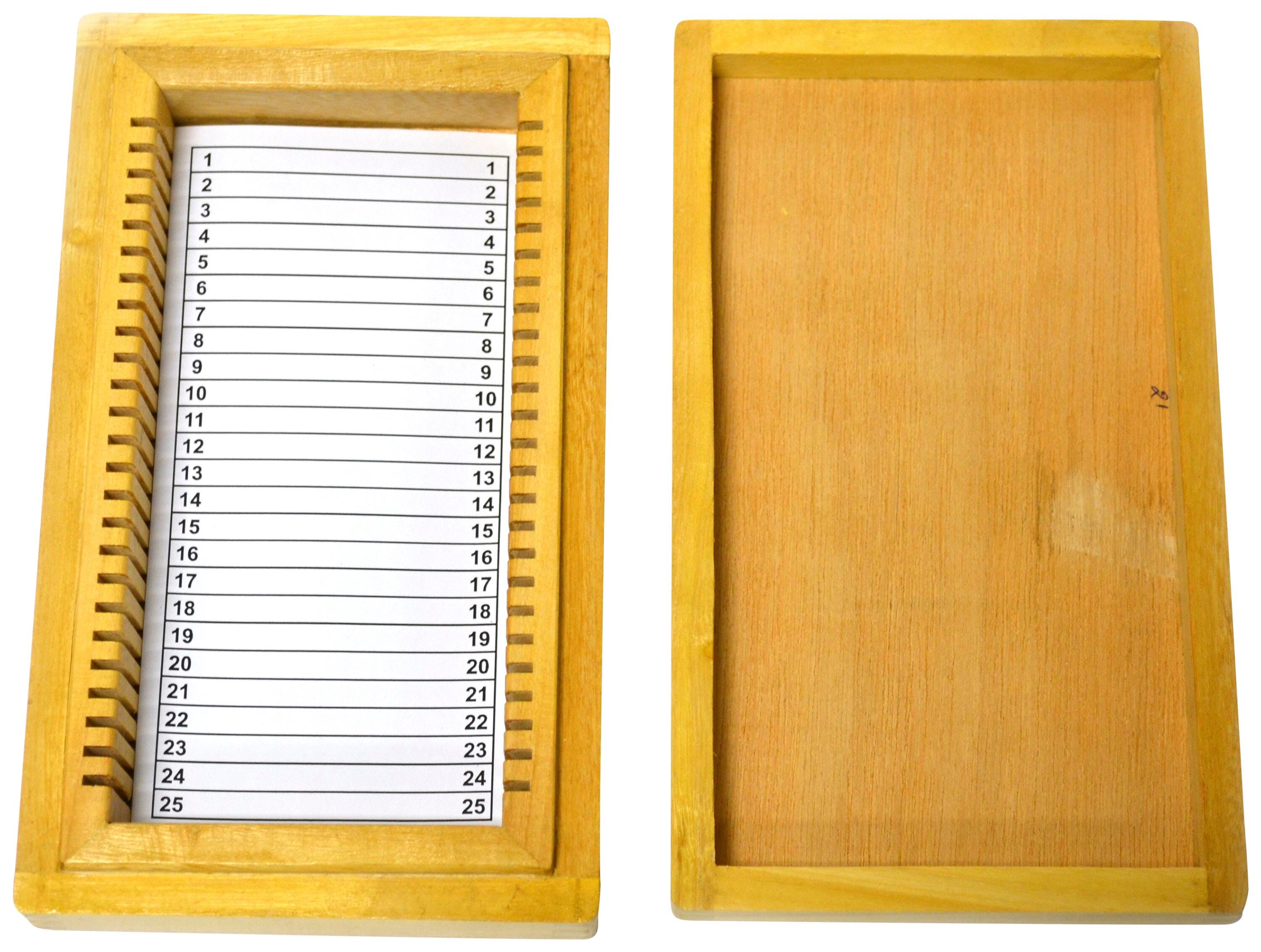 SLIDE BOX WOODEN MICROSCOPE 25 SLIDES