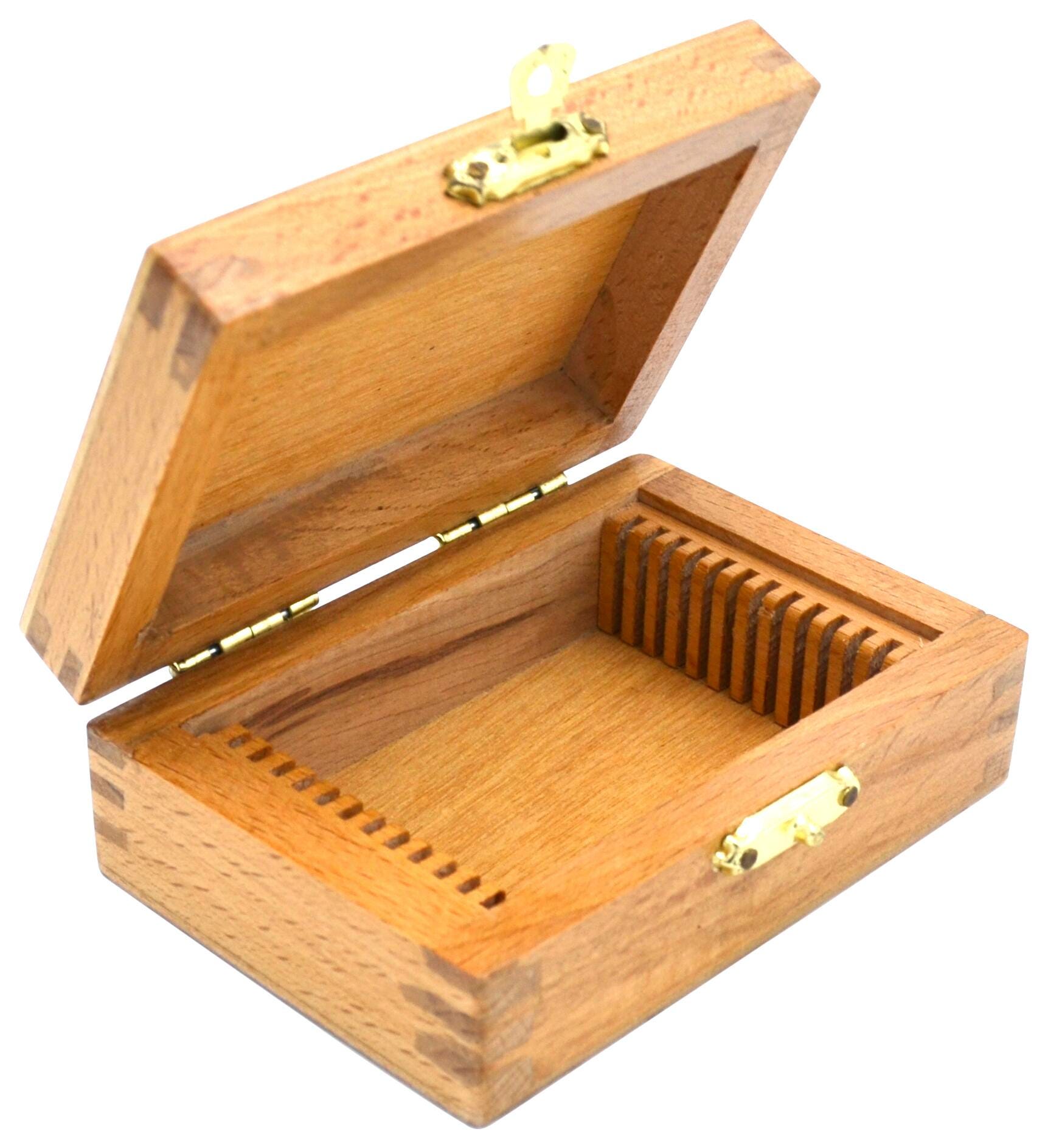 SLIDE BOX WOODEN WITH LATCH 12 SLIDES