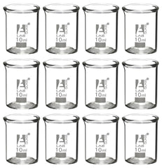 BEAKERS BOROSILICATE GLASS 10ML 12PK