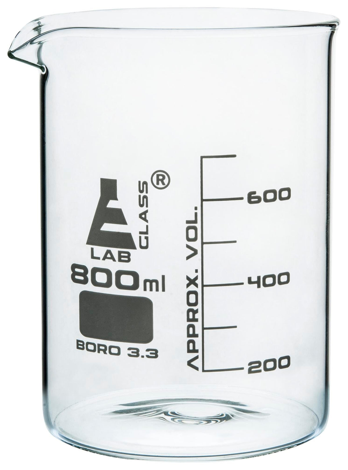 BEAKER GLASS LOW FORM 800ML