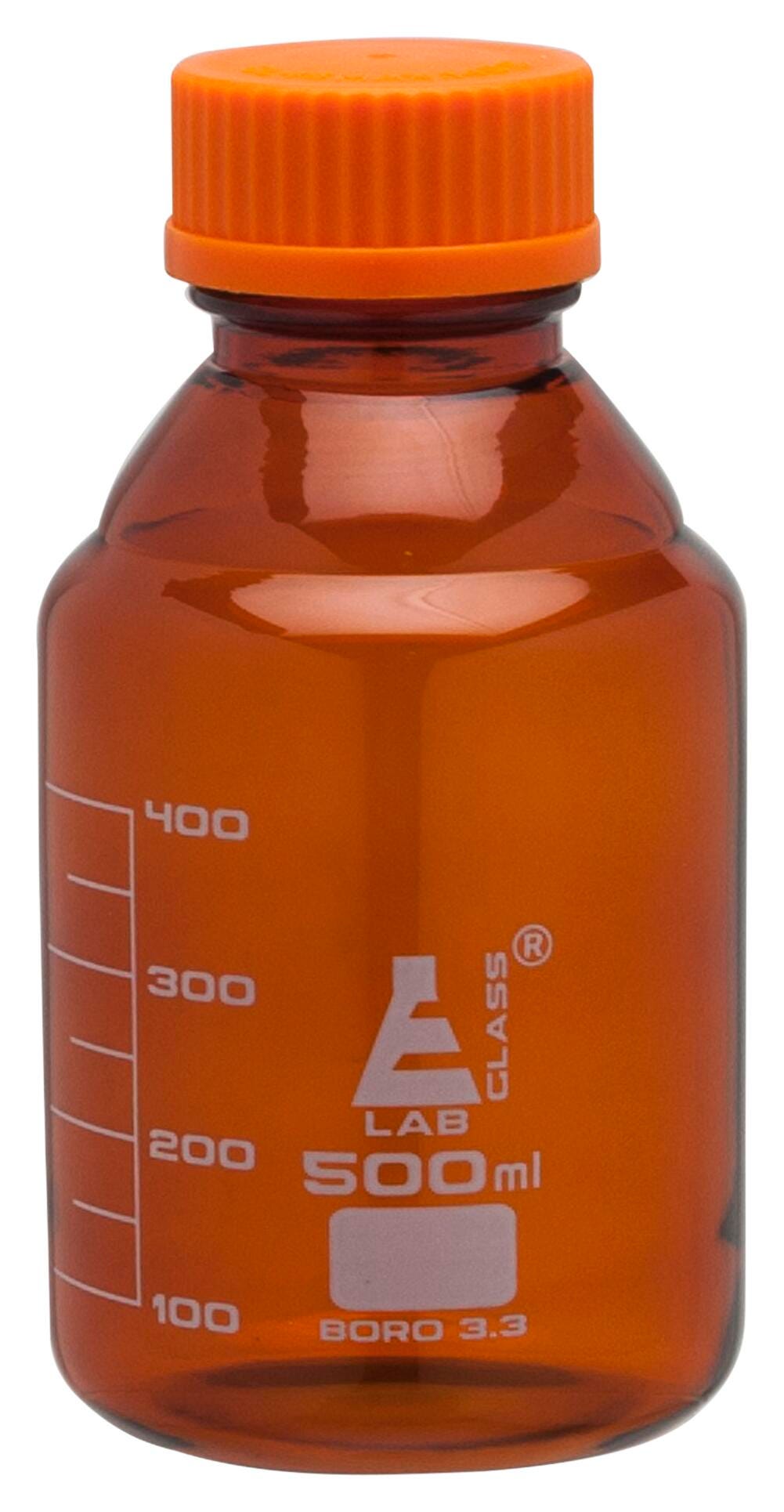 REAGENT BOTTLE W/ CAP 500ML AMBER