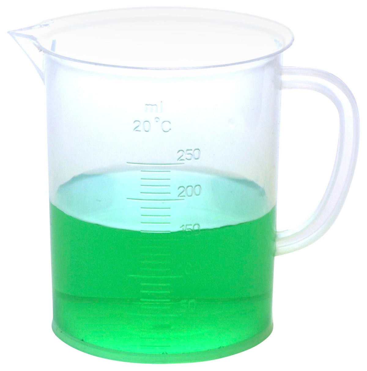 BEAKER POLY W/ HANDLE AND SPOUT 250ML