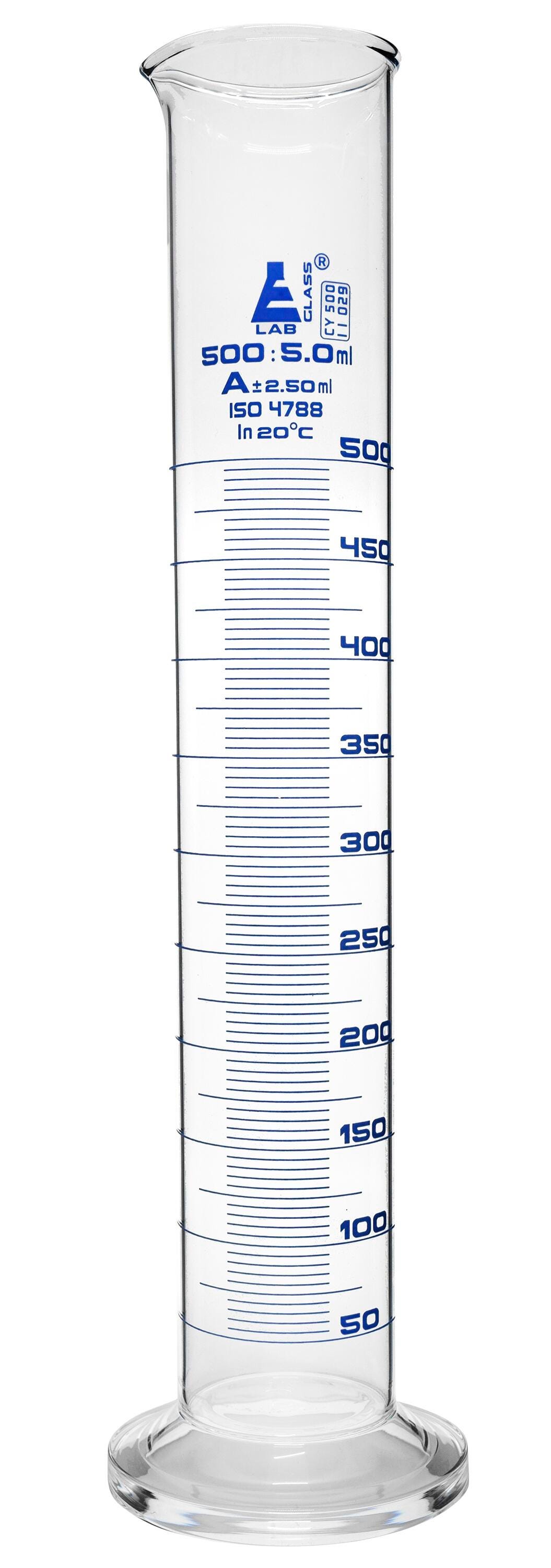 CYL GRAD ROUND BASE GLASS CLASS A 500ML