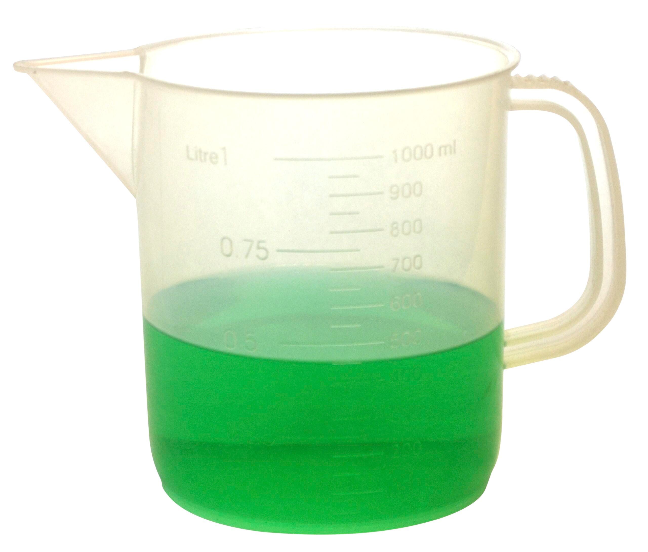 BEAKER POLY W/ HANDLE AND SPOUT 1000ML