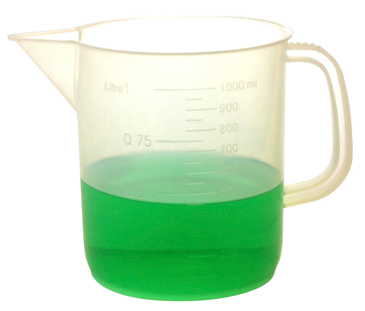 BEAKER POLY W/ HANDLE AND SPOUT 1000ML