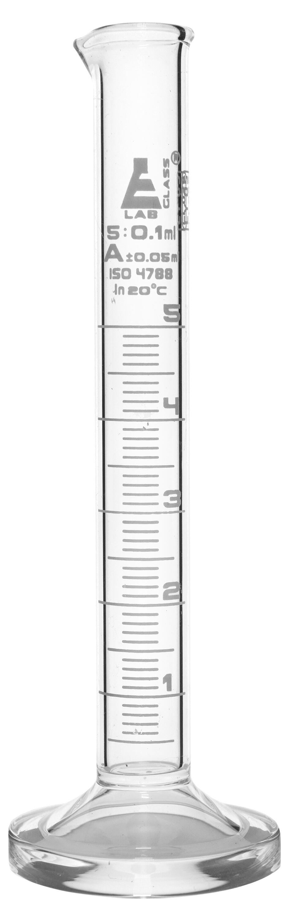 CYL GRAD GLASS ROUND BASE CLASS A 5ML