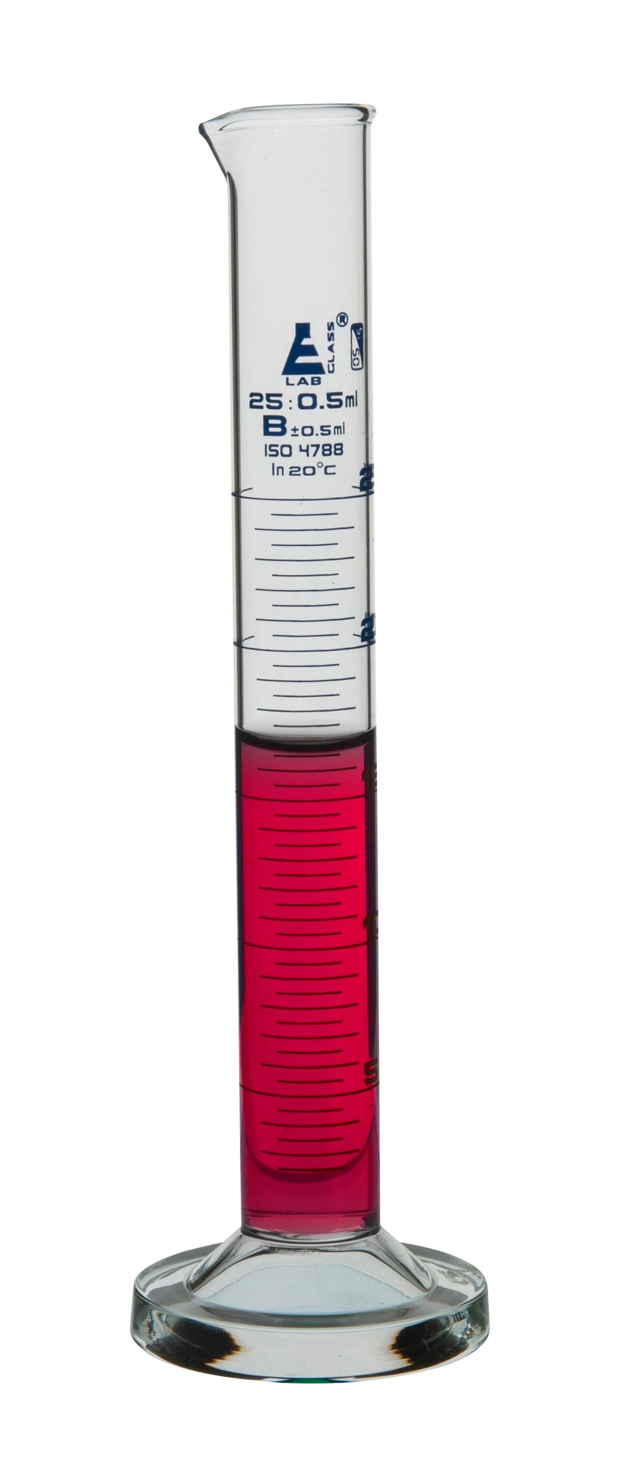 CYL GRAD ROUND BASE GLASS CLASS B 25ML