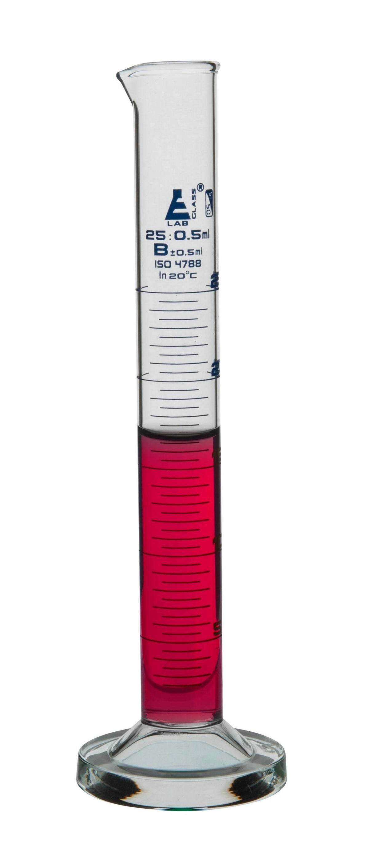 CYL GRAD ROUND BASE GLASS CLASS B 25ML