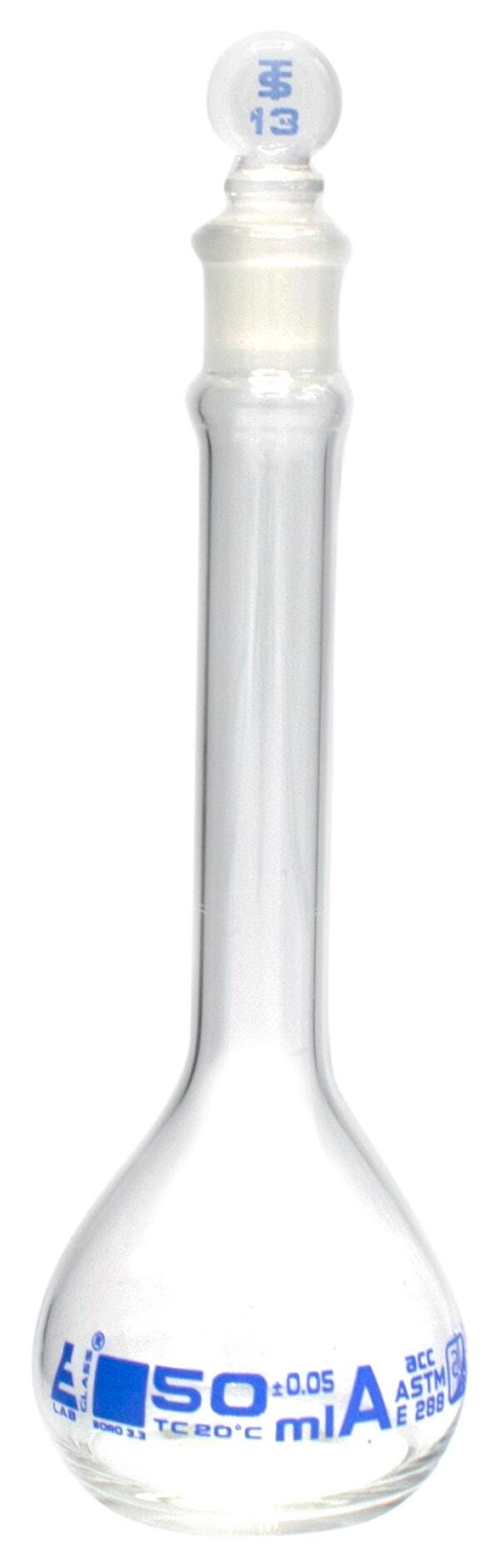 FLASK VOLUMETRIC ASTM 50MLBLUE GRAD