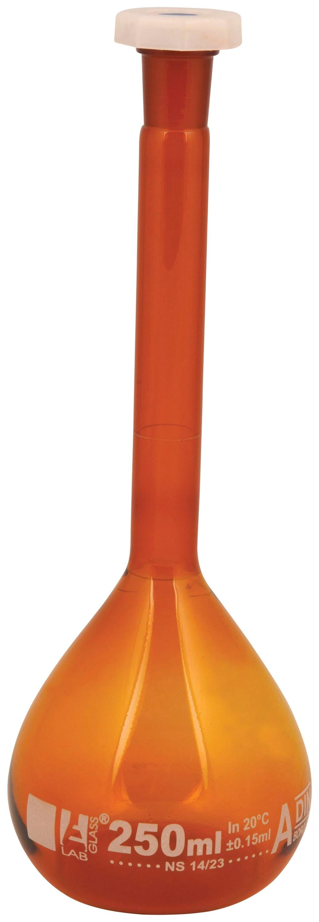 FLASK VOLUMETRIC CLASS A 250ML AMBER