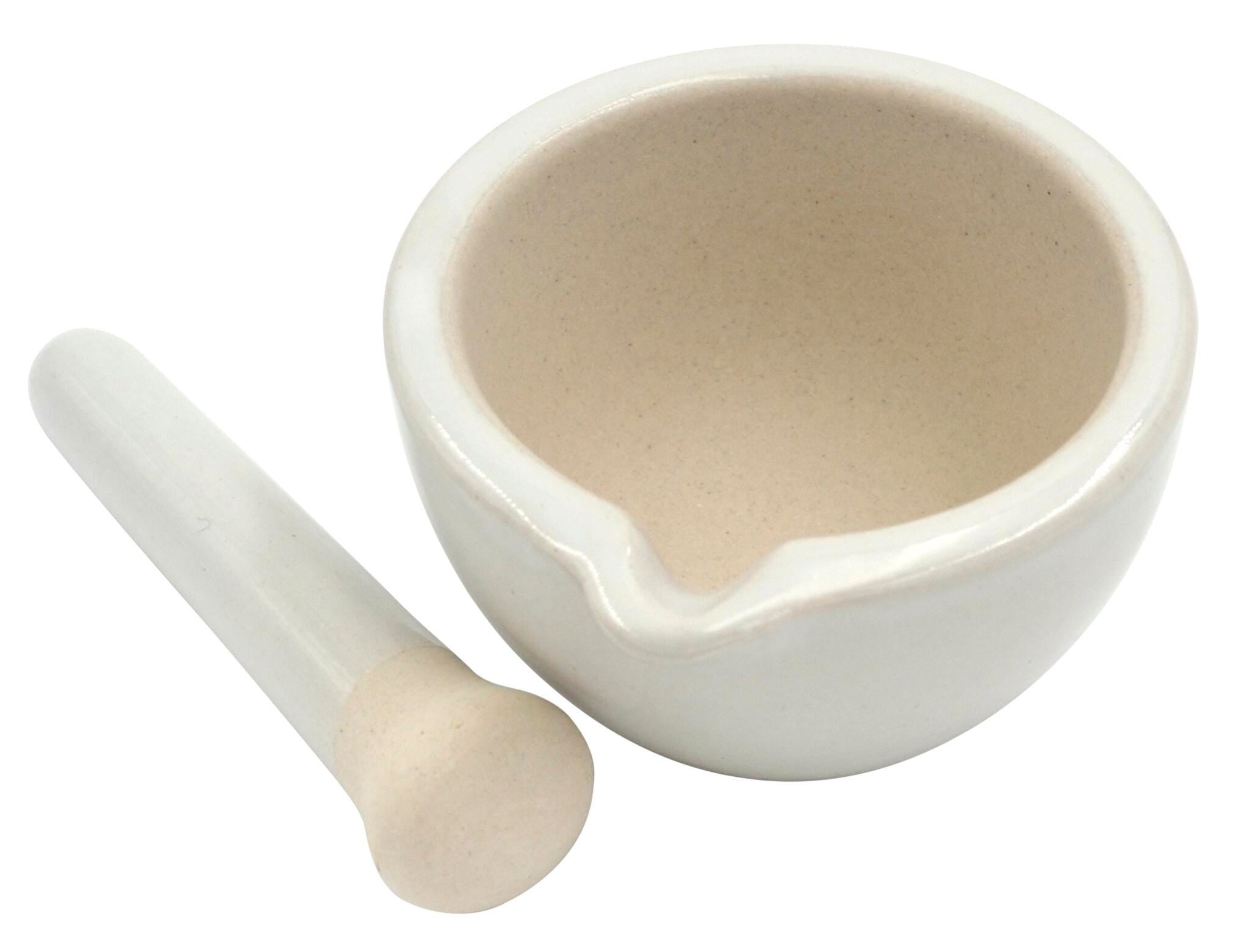 MORTAR AND PESTLE PORCELAIN 80MM DIA