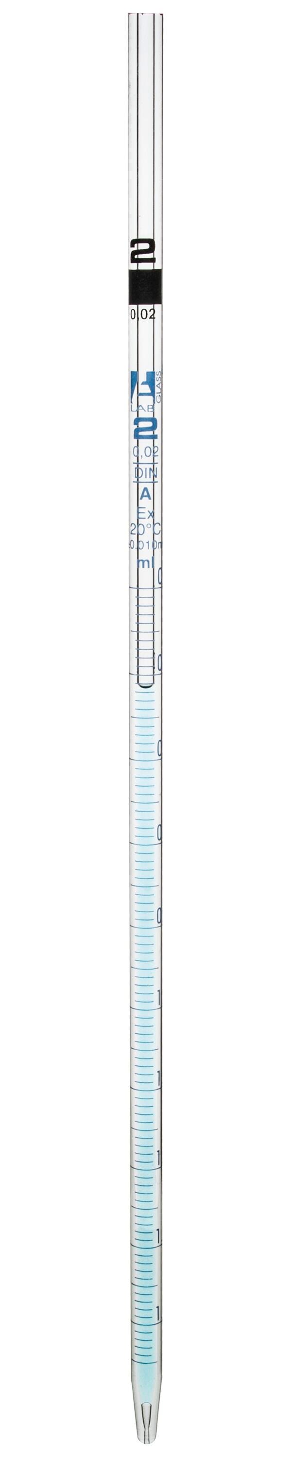 PIPETTE SEROLOGICAL GLASS CLASS A 2ML