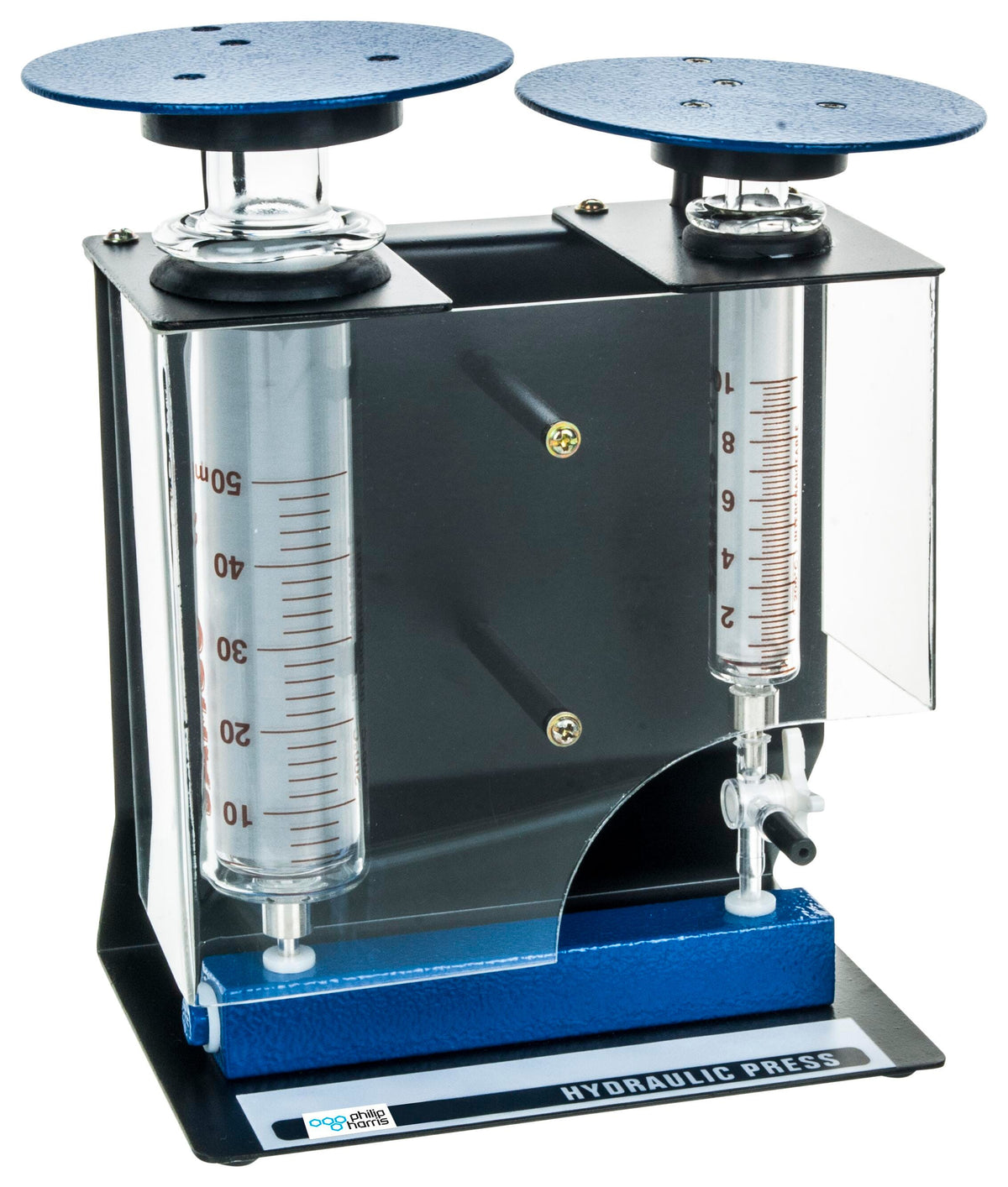 HYDRAULIC PRESS WITH GLASS CYLINDERS