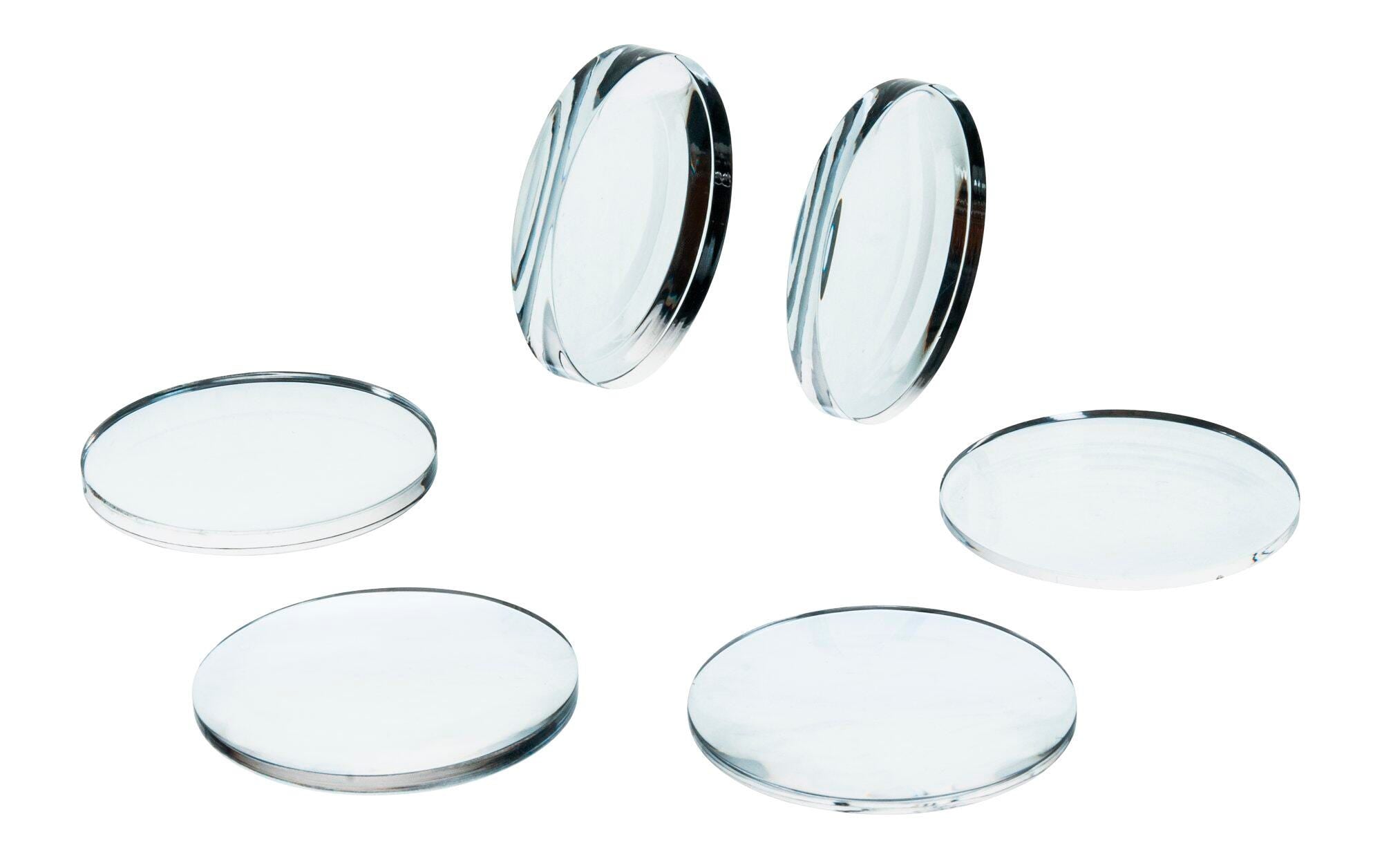 SET ACRYLIC LENSES 6 PIECES 38MM DIA