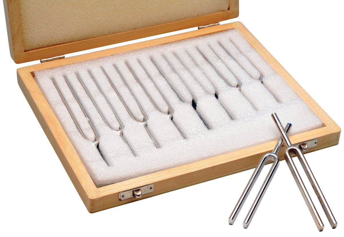 SET TUNING FORK WOODEN CASE