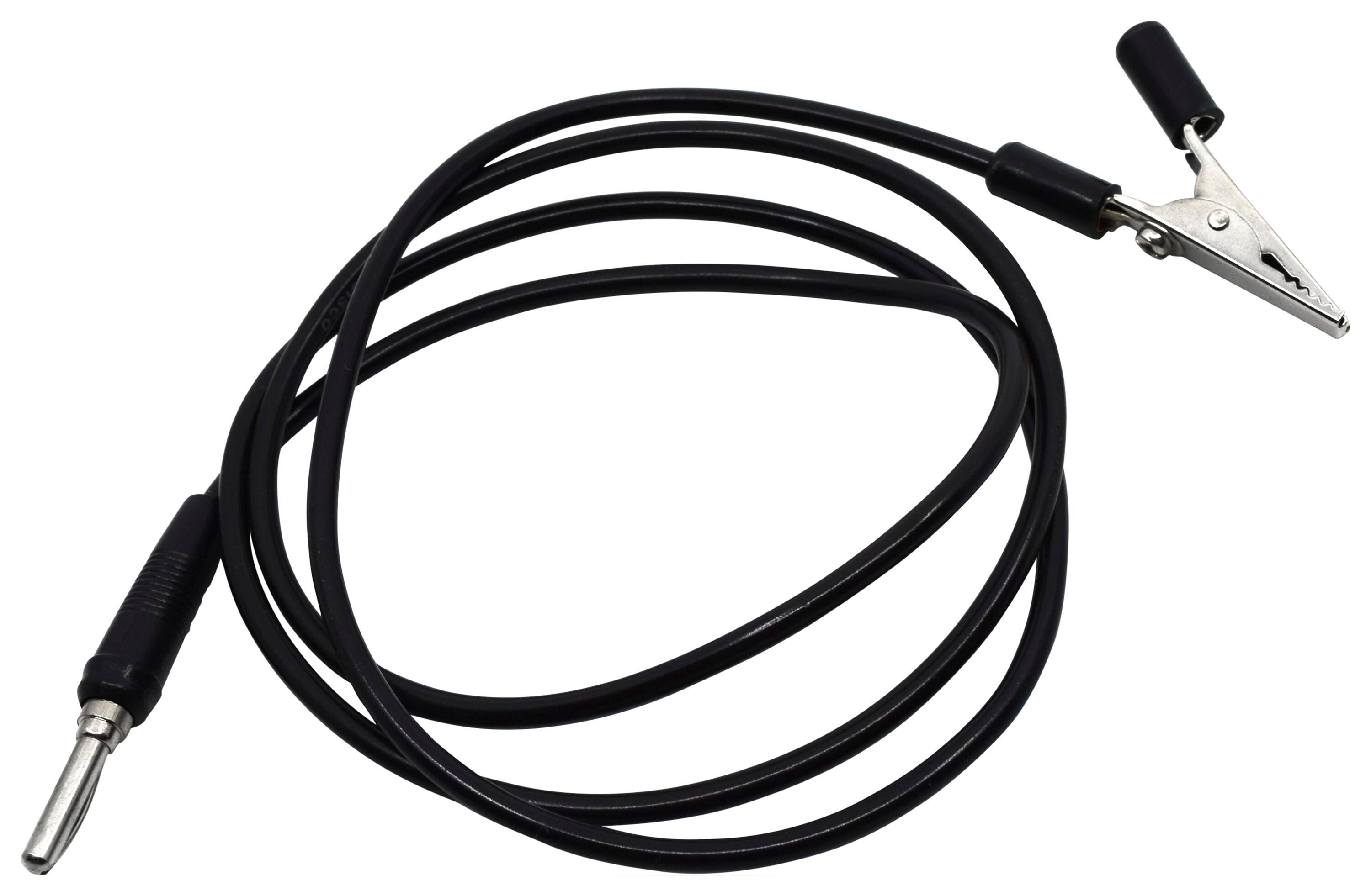 LEADS W/ ALLIGATOR CLIPS 1000MM BLACK