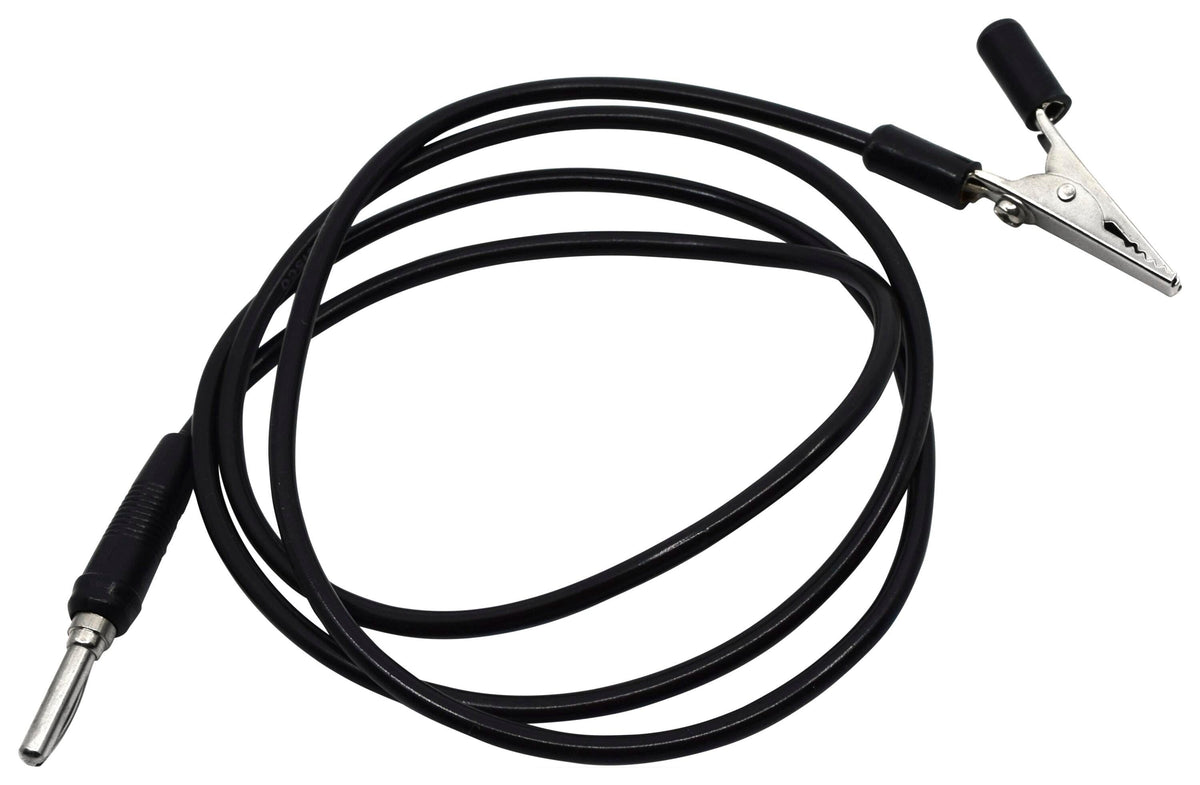 LEADS W/ ALLIGATOR CLIPS 1000MM BLACK