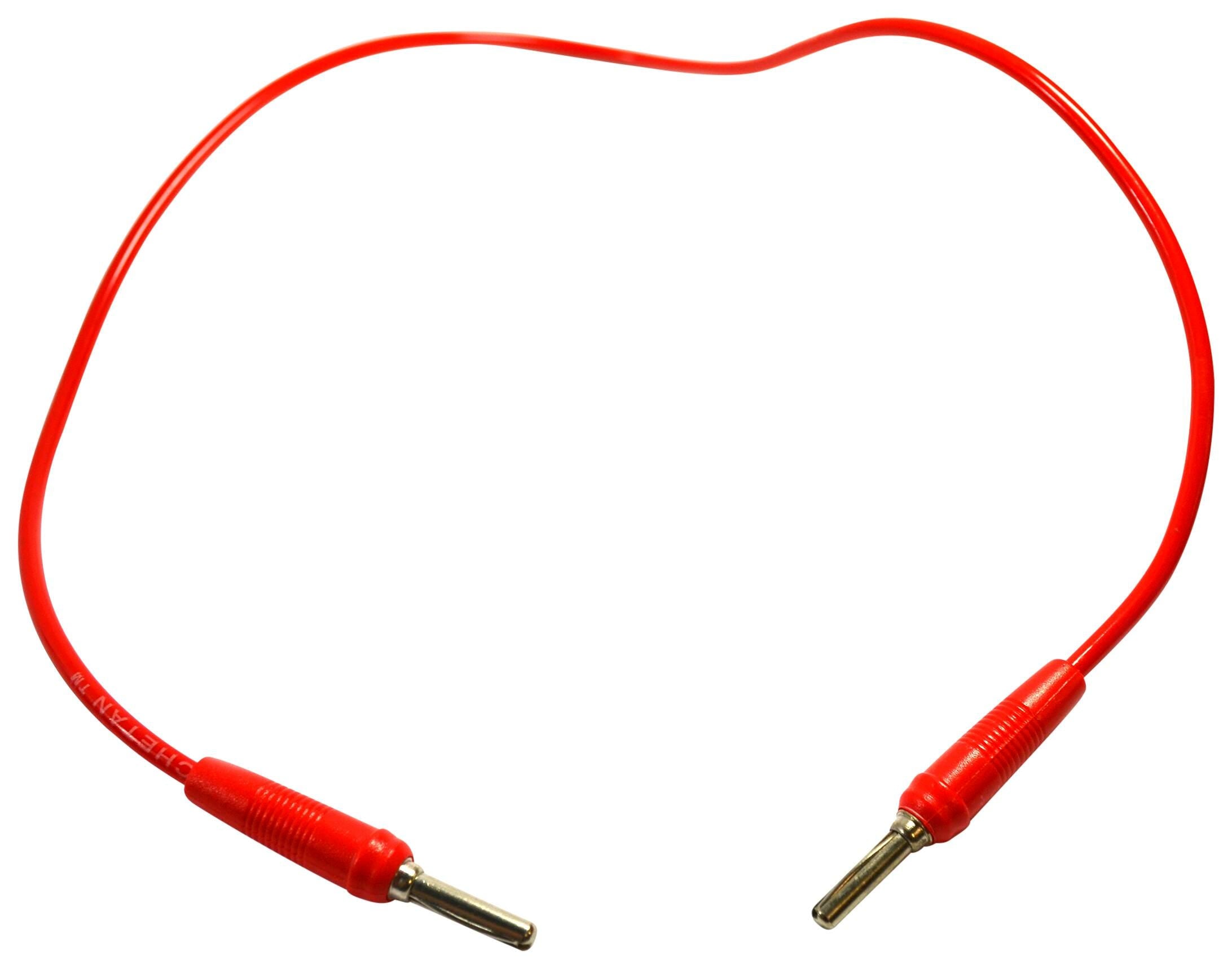 LEADS CONNECTING W/ 4MM PLUGS 750MM RED