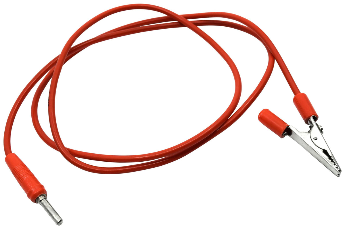 LEADS W/ ALLIGATOR CLIPS 1000MM RED