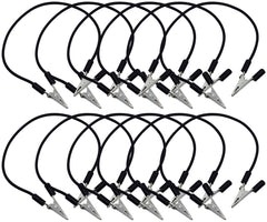 LEADS ALLIGATOR CLIPS 300MM BLACK 12PK