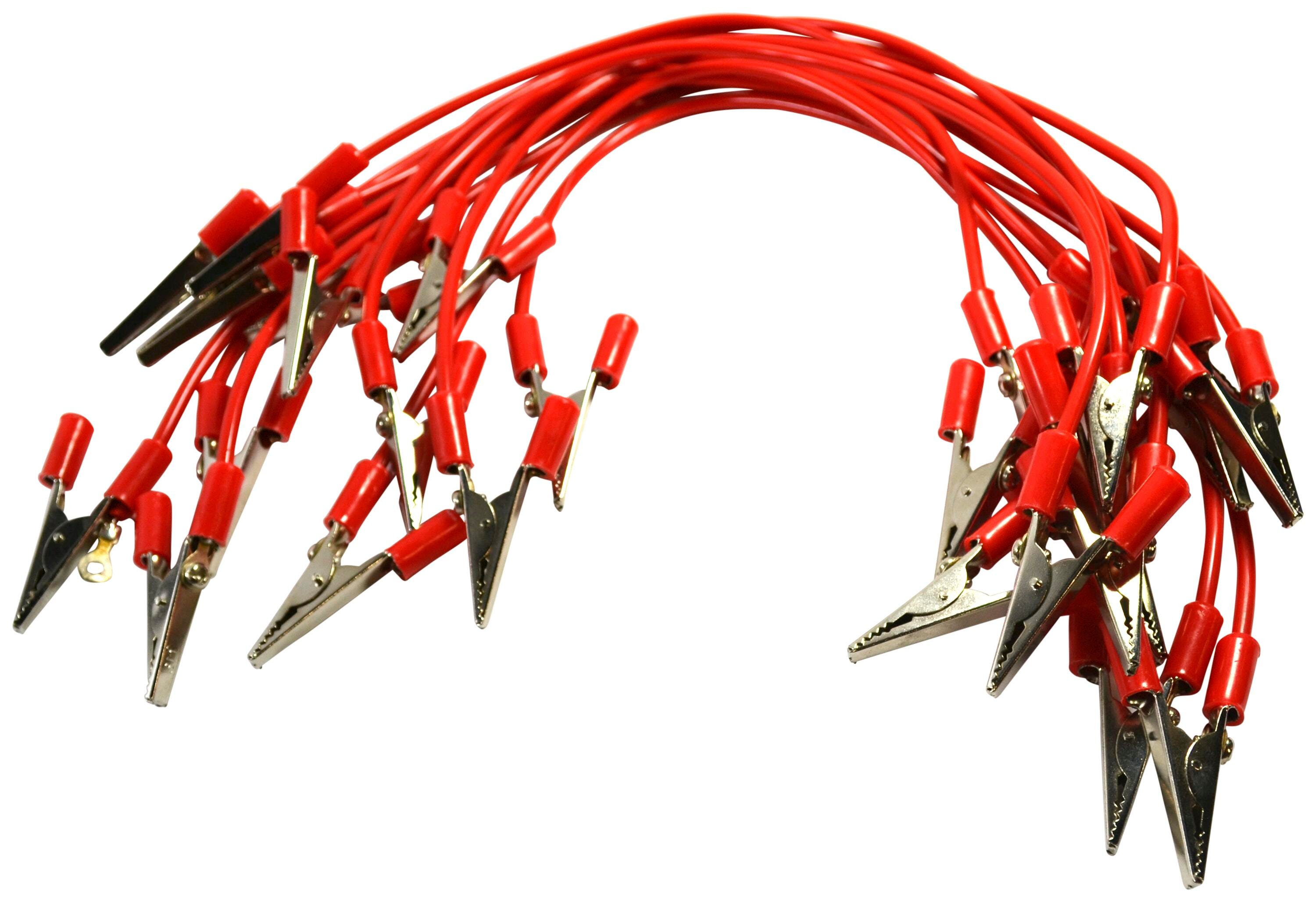LEADS ALLIGATOR CLIPS 300MM RED 12PK