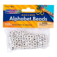 BEADS ALPHABET BLACK AND WHITE SET OF 150