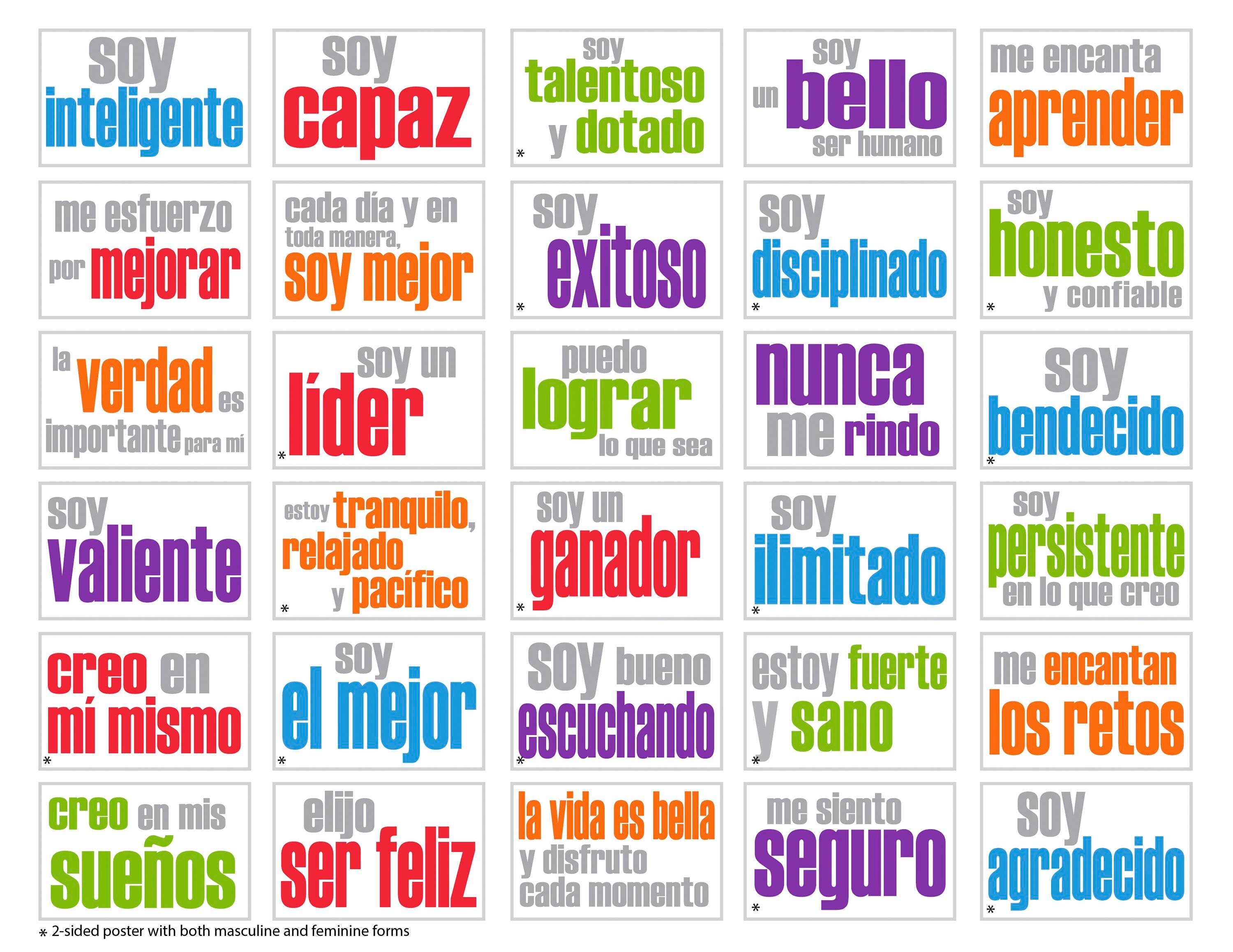 POSTER - SET OF 30 SPANISH 1 EA 11 X 17 IN