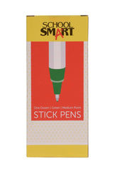 PEN MED BALLPOINT GREEN SCHOOL SMART PACK OF 12