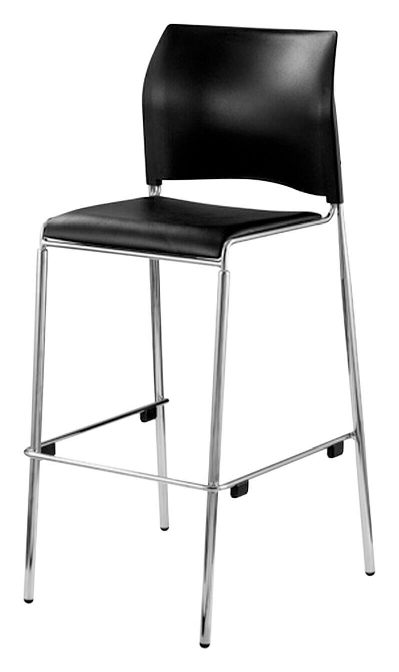 STOOL - NPS CAFETORIUM BAR STOOL - PLUSH VINYL SEAT - BLACK