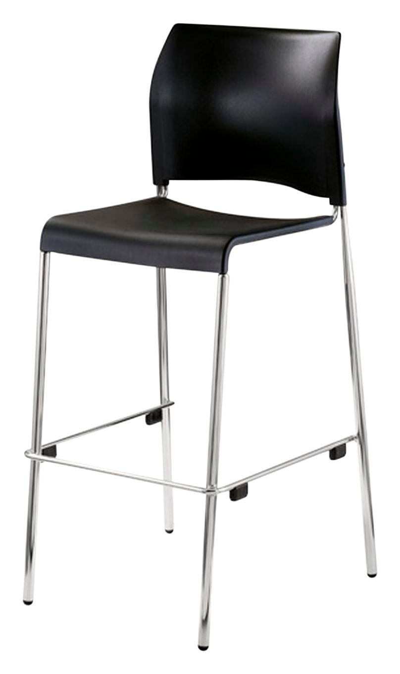 STOOL - NPS CAFETORIUM BAR STOOL- PLASTIC SEAT - BLACK