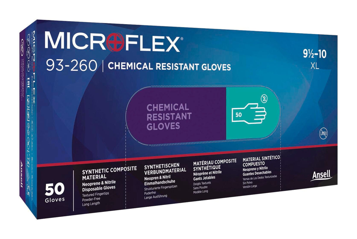 MICROFLEX - CHEMICAL RESISTANT - 25 PER BOX