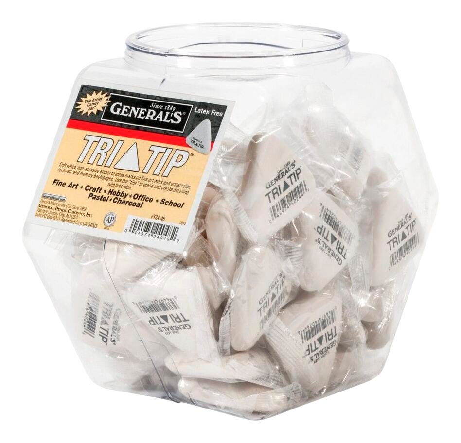 ERASER GENERALS TRI-TIP WHITE PACK OF 48