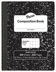 BOOK COMPOSITION 1CM GRID 9.75X7.5 IN 100 SHTS