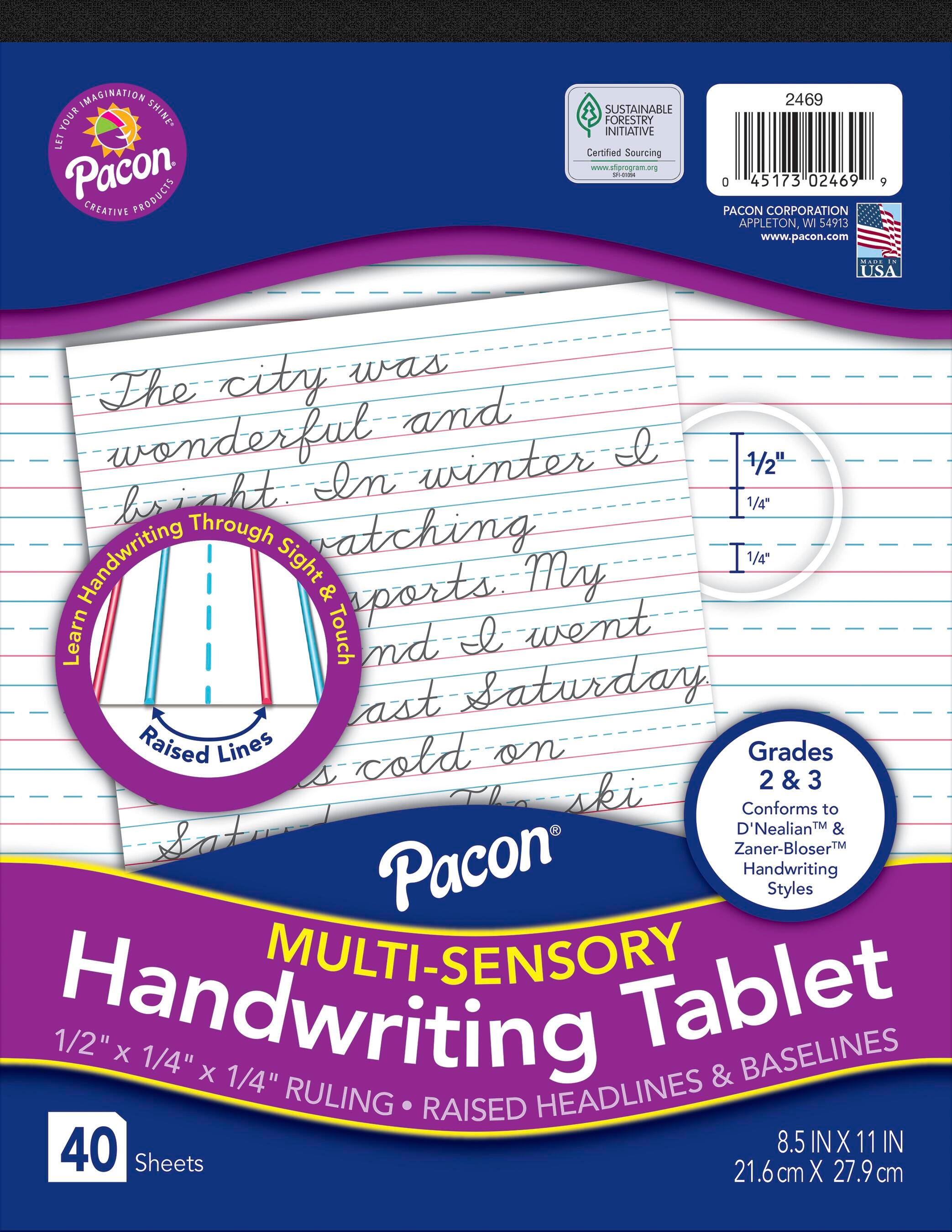 PAPER TABLET PACON MULTISENSORY 8.5X11 IN 40 SHTS