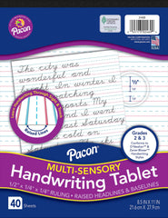 PAPER TABLET PACON MULTISENSORY 8.5X11 IN 40 SHTS