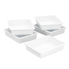 SCHOOL SMART STORAGE TRAY - 10-3/4 X 13-1/4 X 3 INCHES - WHITE - PACK OF 5