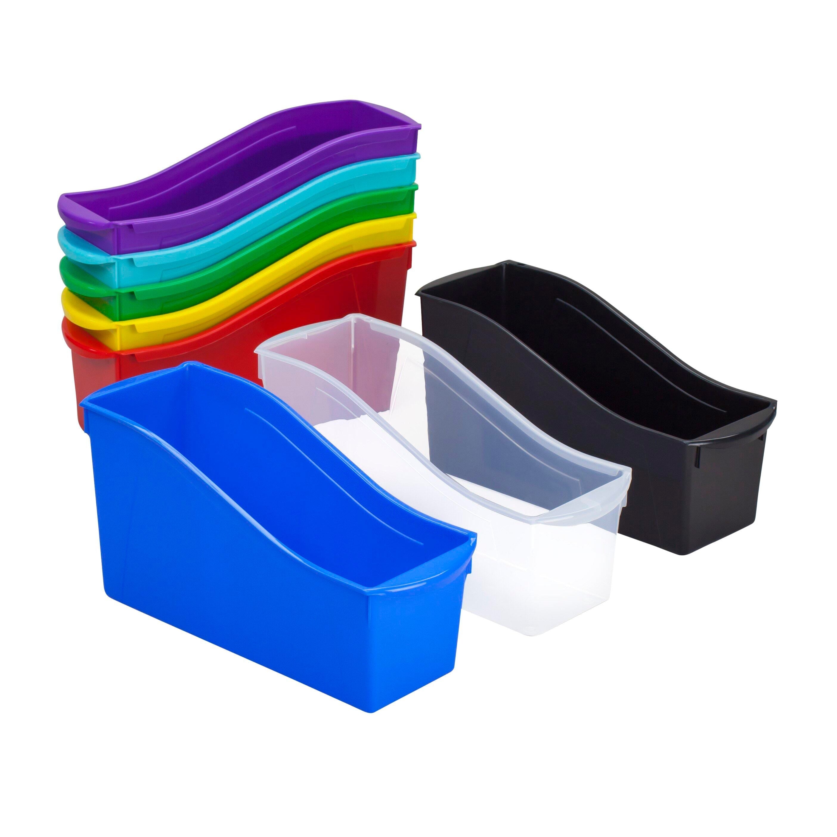 BOOK BINS INTERLOCKING LARGE ASSORTED SET OF 8