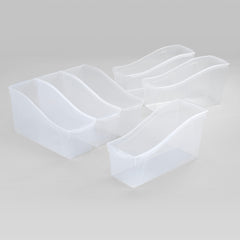 BOOK BINS INTERLOCKING LARGE TRANSLUCENT PACK OF 6