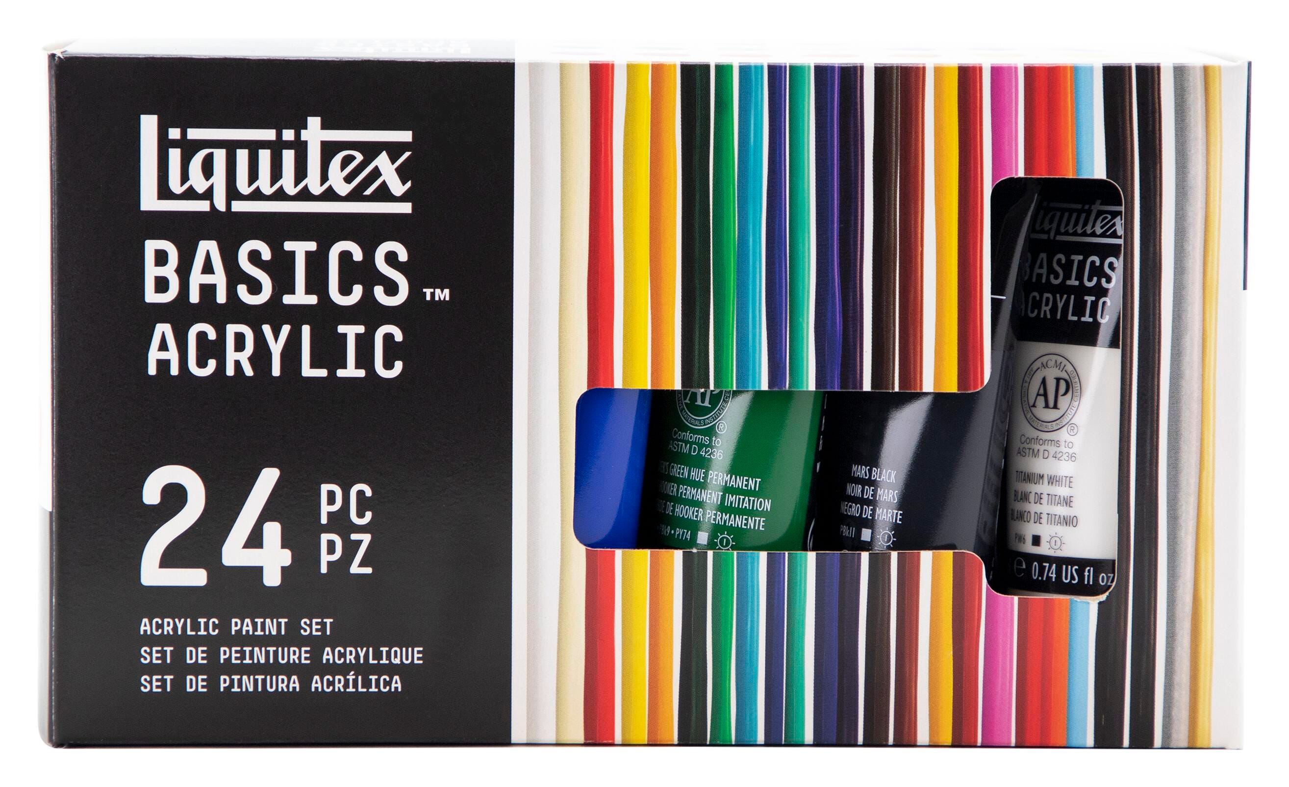 PAINT ACRYLIC LIQUITEX BASICS 0.74 OZ ASST COLORS SET OF 24