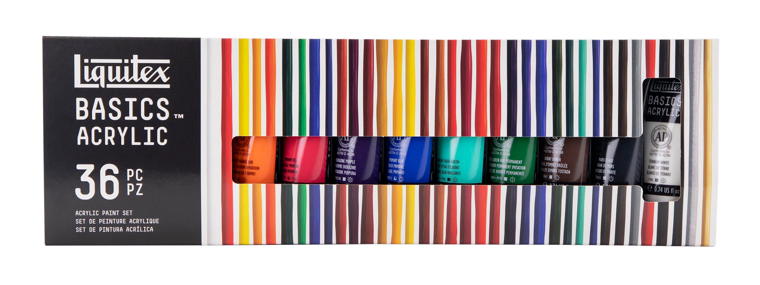 PAINT ACRYLIC LIQUITEX BASICS 0.74 OZ ASST COLORS SET OF 36