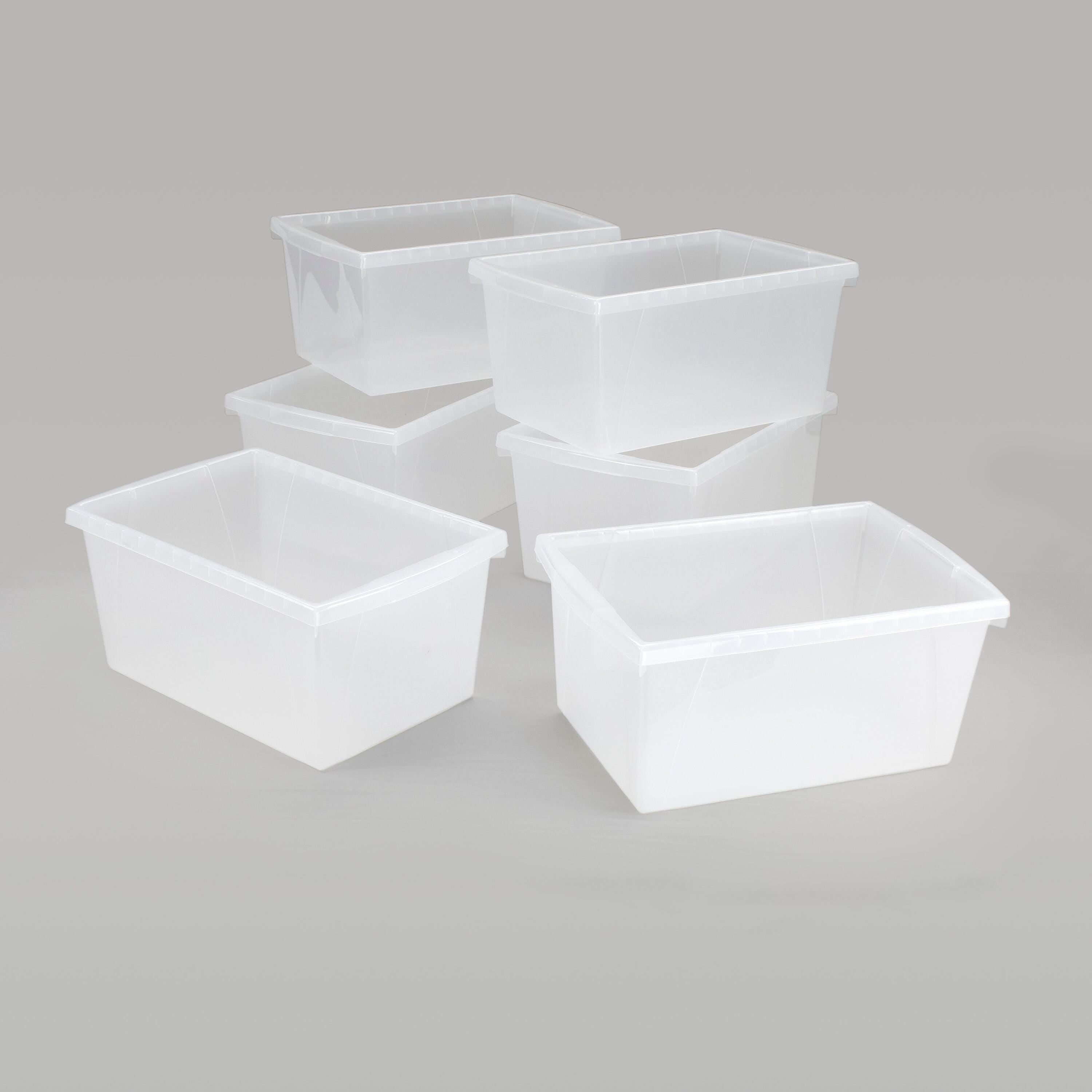 STORAGE BINS 5.5 GALLON MEDIUM TRANSLUCENT PACK OF 6