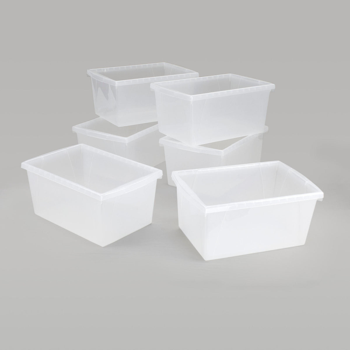 STORAGE BINS 5.5 GALLON MEDIUM TRANSLUCENT PACK OF 6