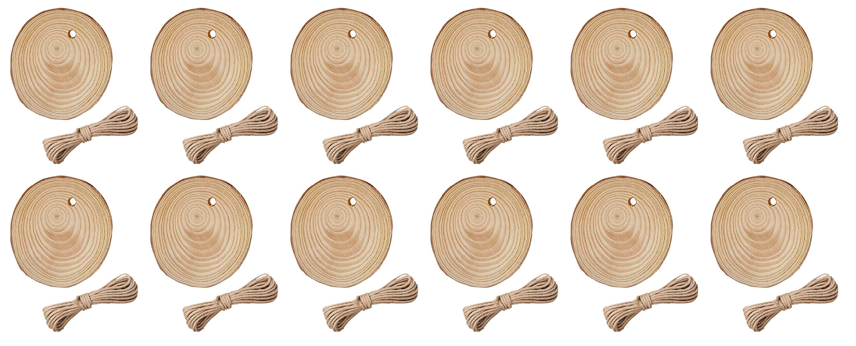 WOOD ORNAMENTS 3 INCH PACK OF 12