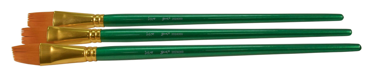 BRUSH OPTIMUM GOLDEN TAKLON LH FLAT 3/4 IN - SAX PACK OF 3