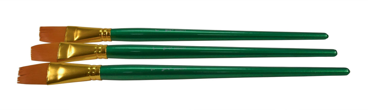 BRUSH OPTIMUM GOLDEN TAKLON LH FLAT 1 IN - SAX PACK OF 3