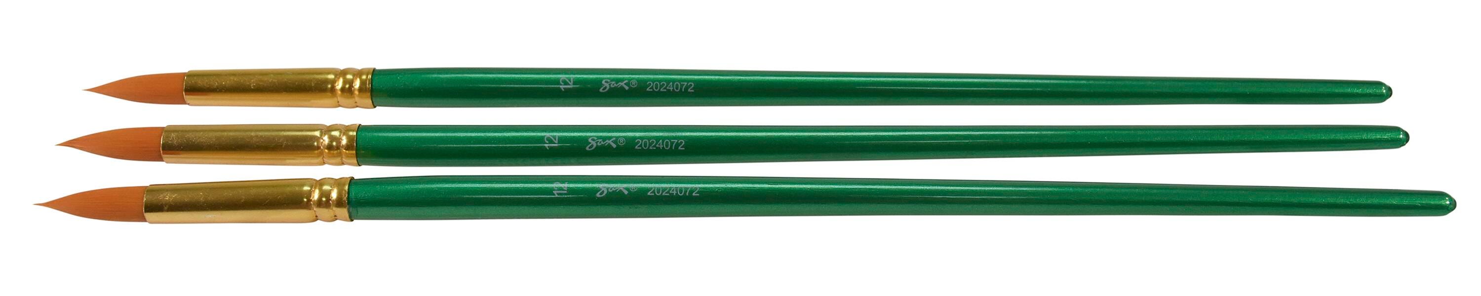 BRUSH OPTIMUM GOLDEN TAKLON LH RND SZ 12 - SAX PACK OF 3